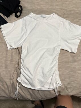 Women’s White Side-Ruched Tee